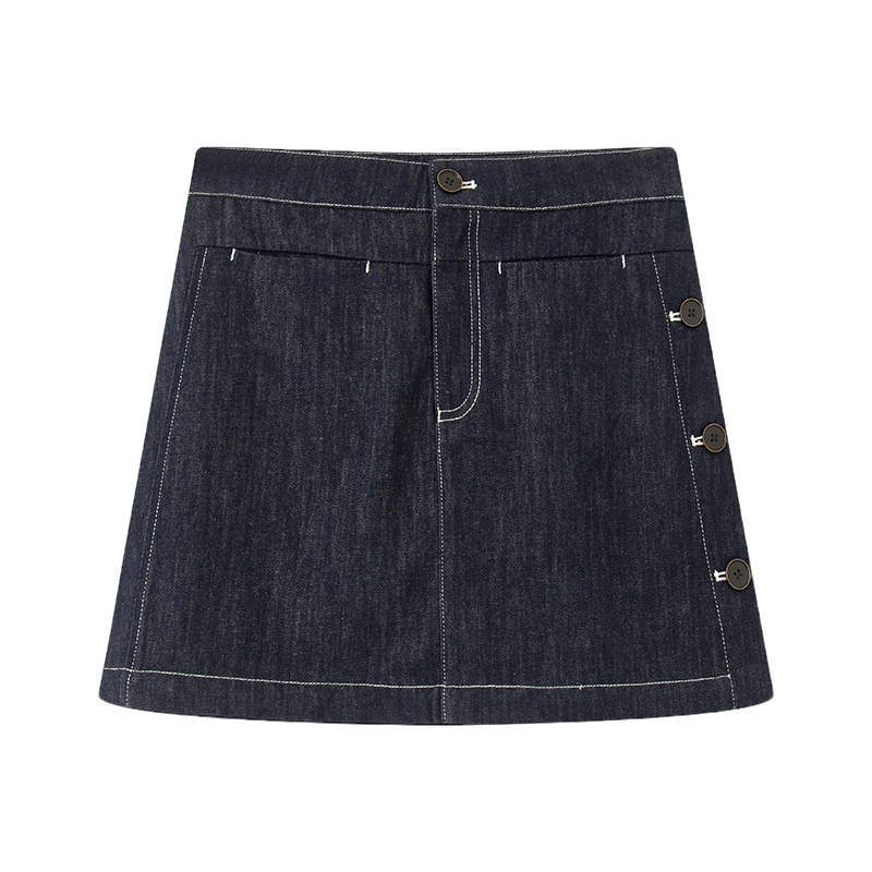 【裙子】【商场同款女装】2025夏新品款高腰休闲短裙牛仔半身裙女3501