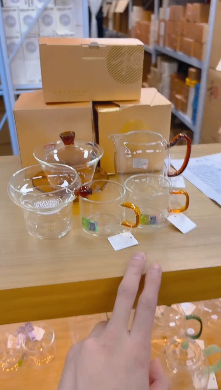 禾器珑然琥珀色+禾器荷叶琥珀色+清禾杯2个+奉珠茶漏无包装