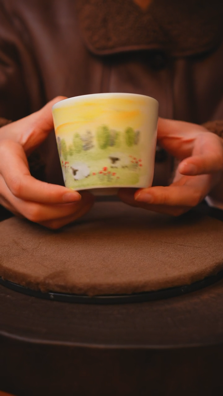 【闪购商品】瓷片景德镇手绘瓷器高温釉下彩--