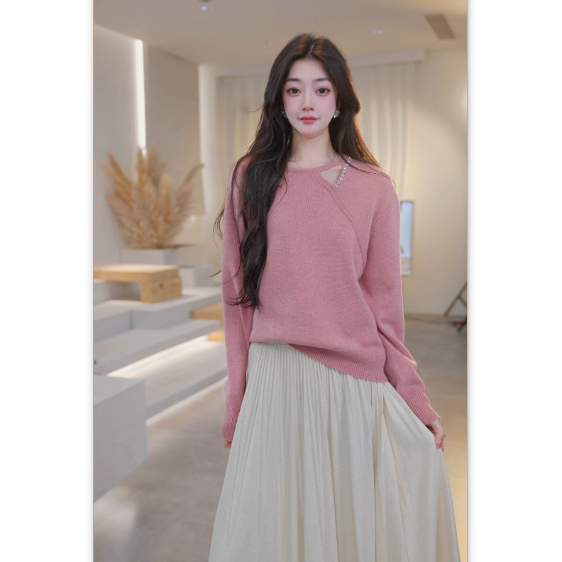 Basic House/百家好新款百搭减龄针织衫  B1405B56652