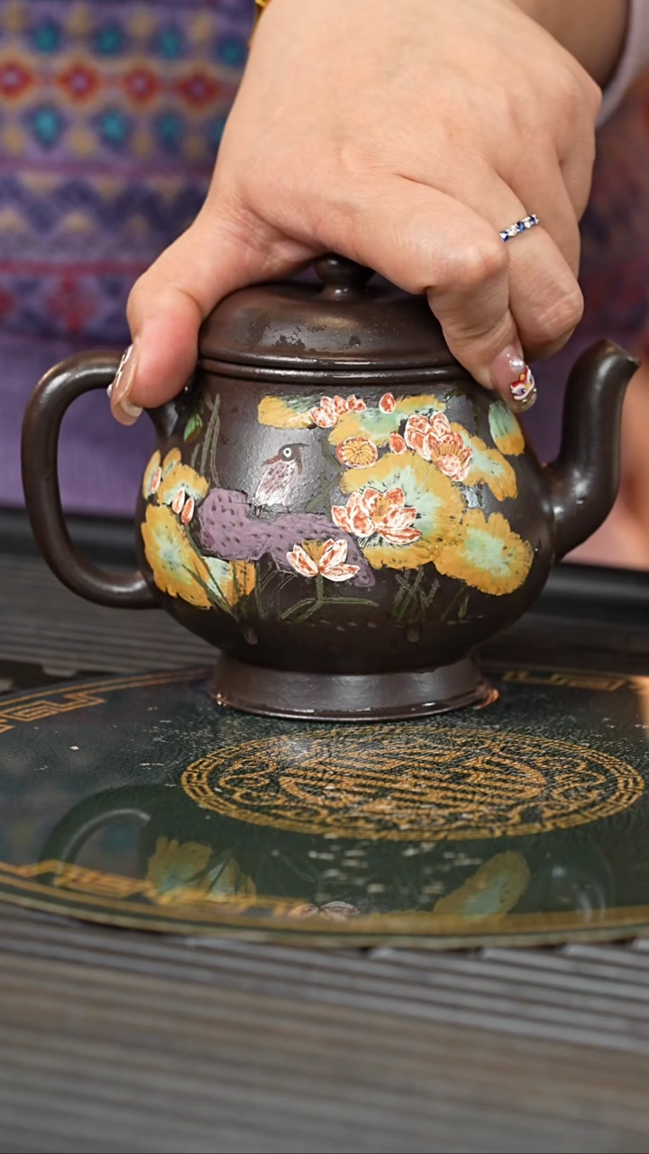 【闪购商品】紫砂茶壶SSH 黑朱泥 大彬宫灯 