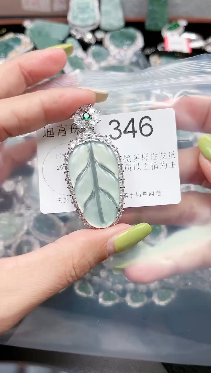 【闪购商品】翡翠颈饰未镶嵌赠皮绳346