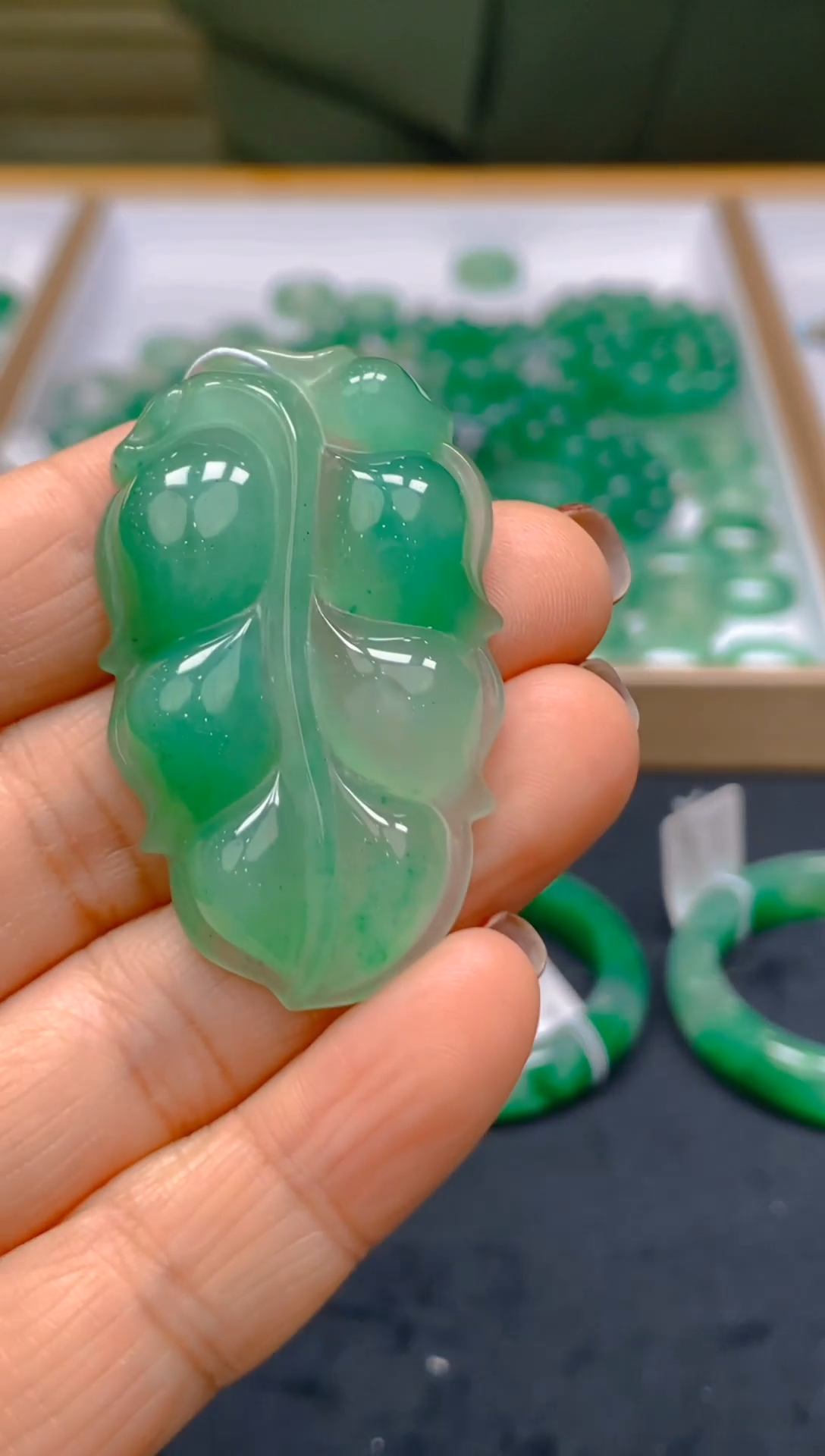 【闪购商品】石英质玉颈饰未镶嵌冰美人非洲翠，官方质检发货044