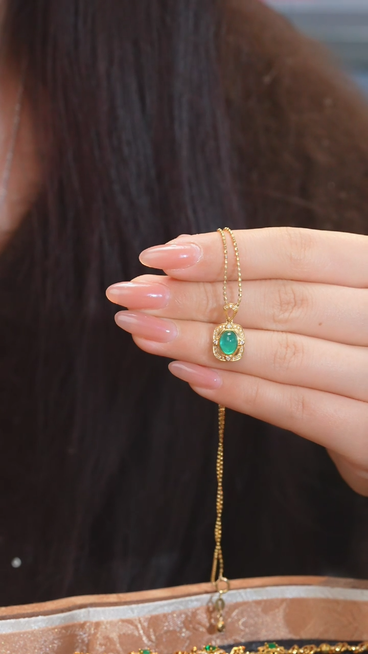 【闪购商品】祖母绿吊坠不含链18K金镶嵌（1ct）@@U1222