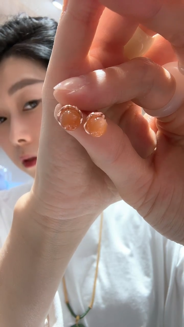 银S925镶嵌和田玉耳饰耳钉