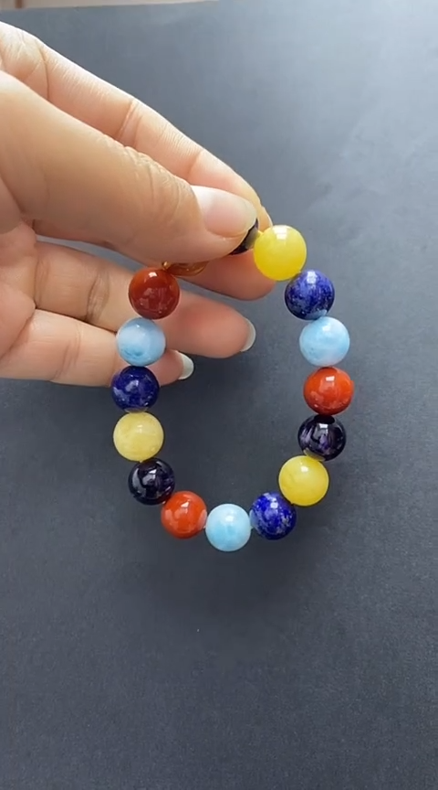 【闪购商品】琥珀裸石银S925镶嵌琥珀手链