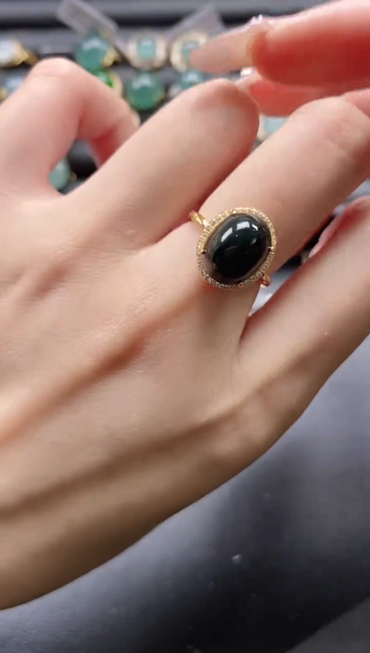 【闪购商品】翡翠戒指银S925镶嵌51511