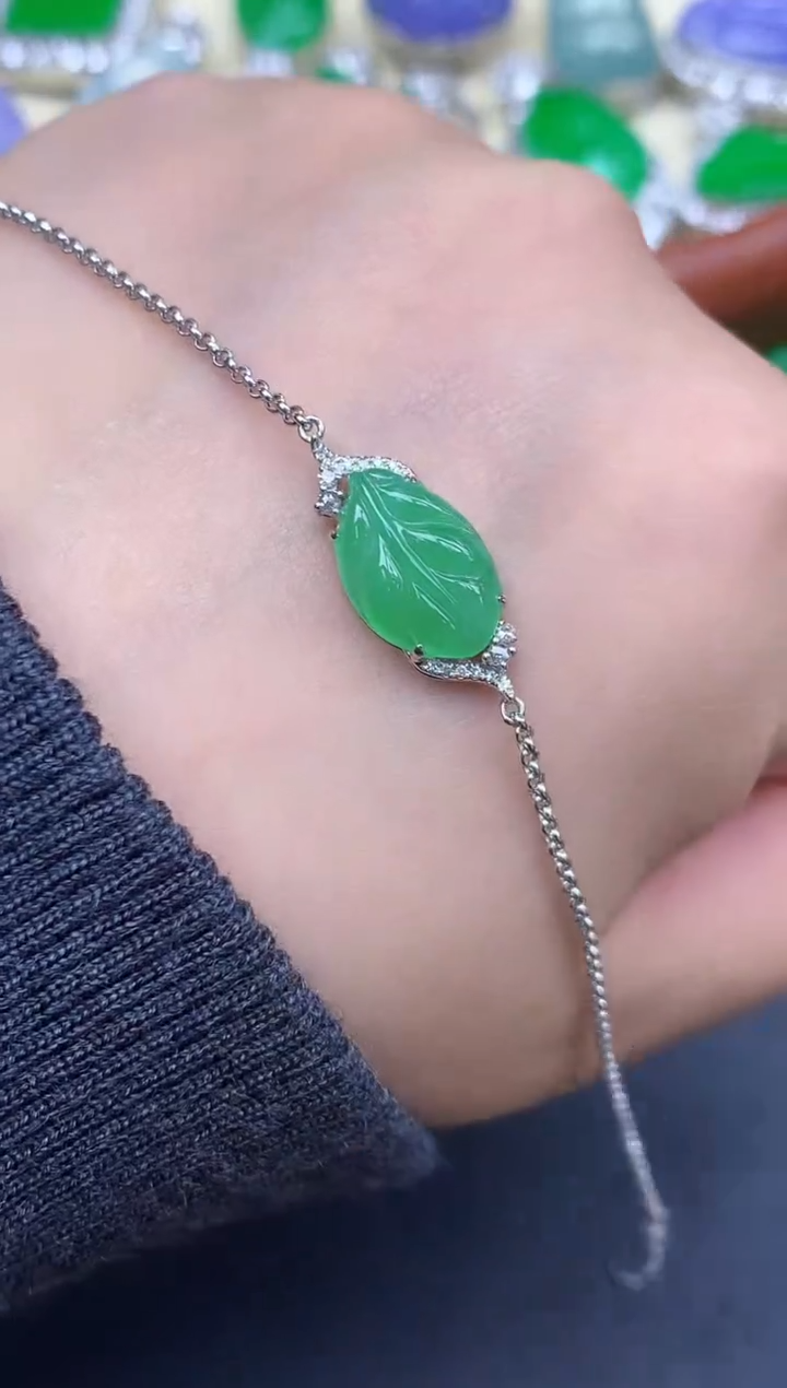 18K金镶嵌手链翡翠441-中国好珍宝