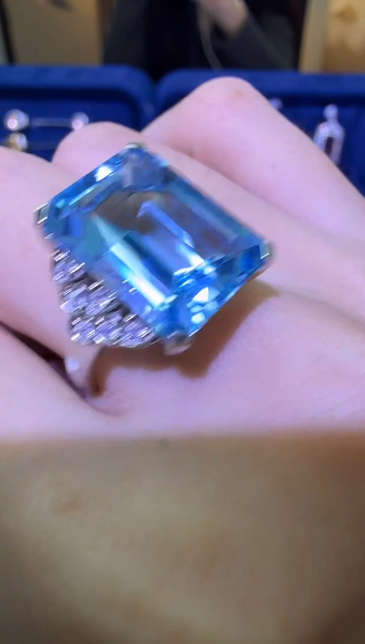 银S925镶嵌戒指托帕石天然宝石