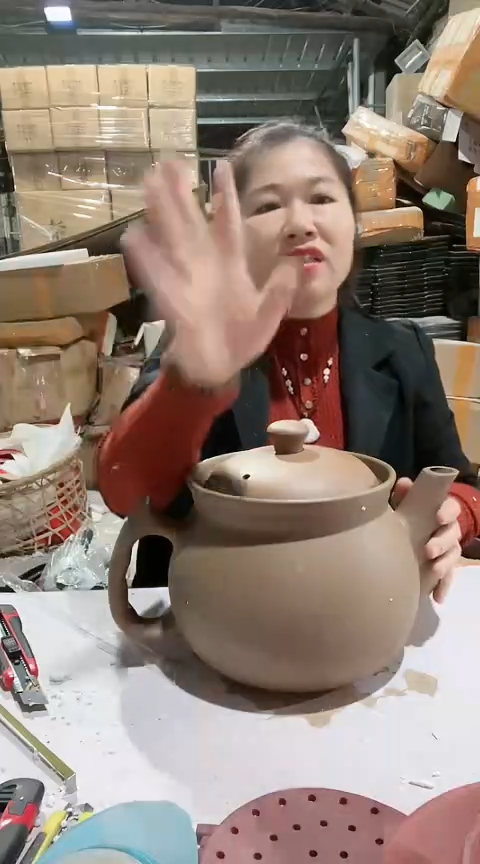 陶瑕疵5.5紫砂养生壶