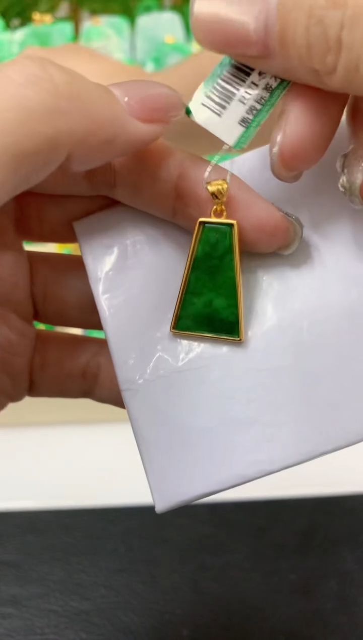 吊坠(不含链)银S925镶嵌翡翠挂件