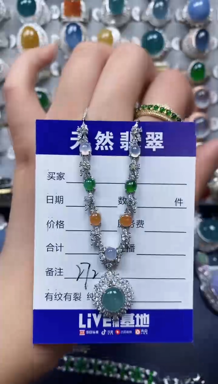 【闪购商品】翡翠颈饰银S925镶嵌0272