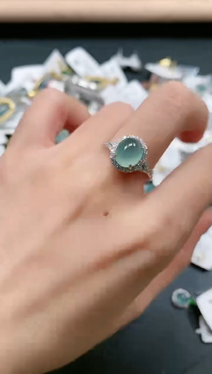 【闪购商品】翡翠戒指银S925镶嵌11111