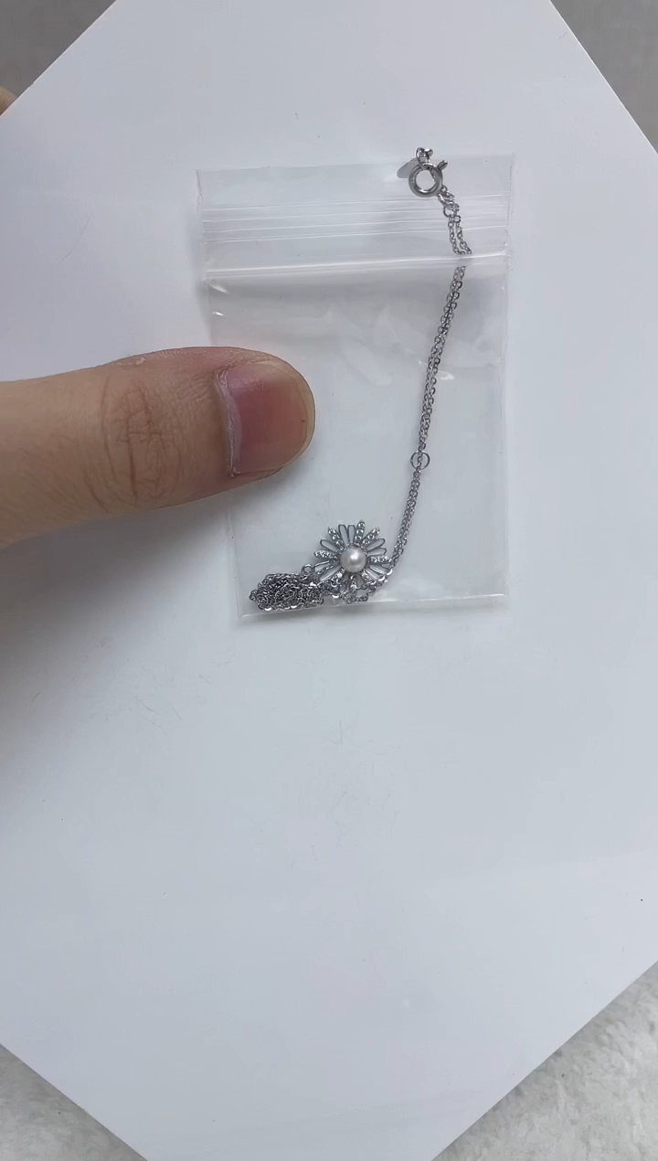 颈饰银S925镶嵌海水珍珠  