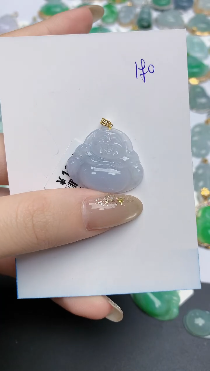 【闪购商品】翡翠颈饰18K金镶嵌天然缅甸翡翠A货