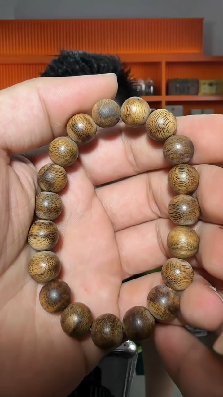 沉香手串132号单圈虎斑多样性发一