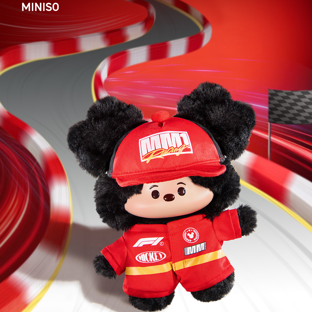 【名创优品X迪士尼联名】 米奇F1极速人生系列搪胶毛绒吊卡