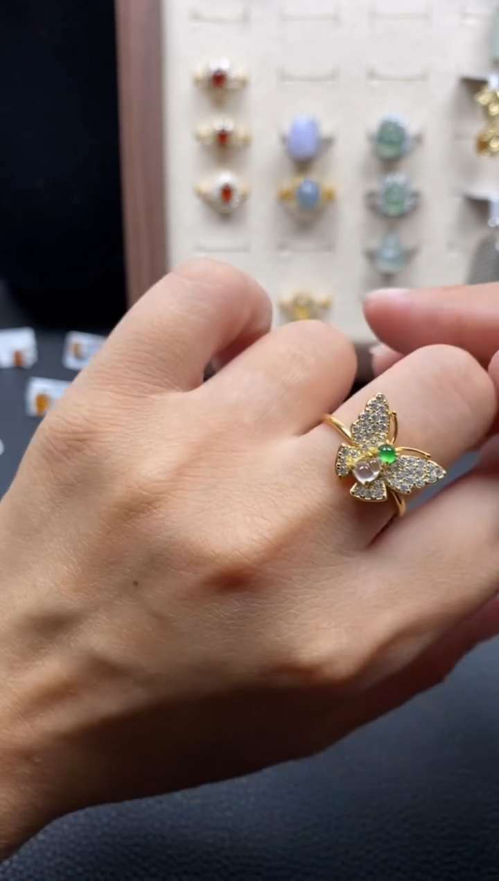 银S925镶嵌戒指翡翠11111