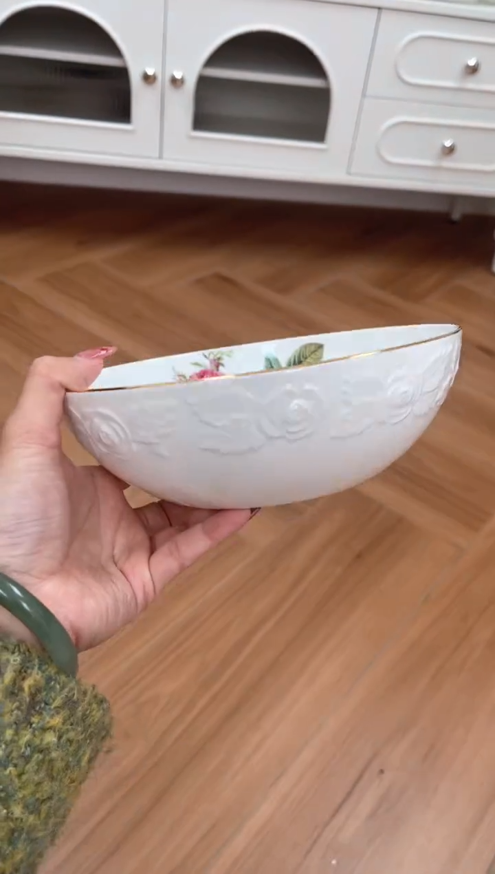 【闪购商品】碗玫瑰高骨骨瓷7.5寸碗