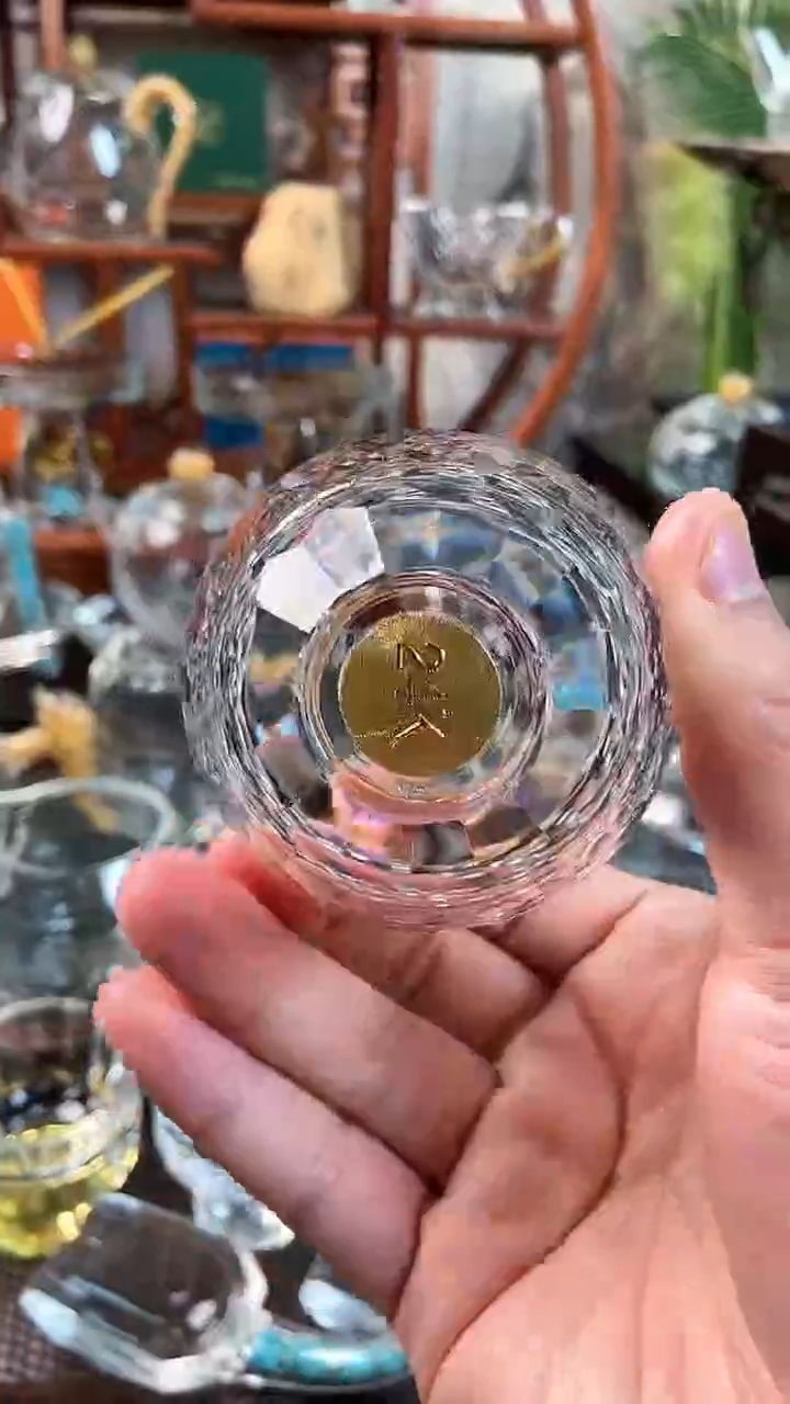 【闪购商品】玺宴新款水晶球形茶碗金箔2个装