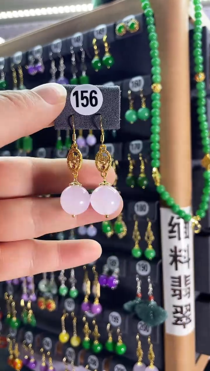 【闪购商品】翡翠耳饰银S925镶嵌156...