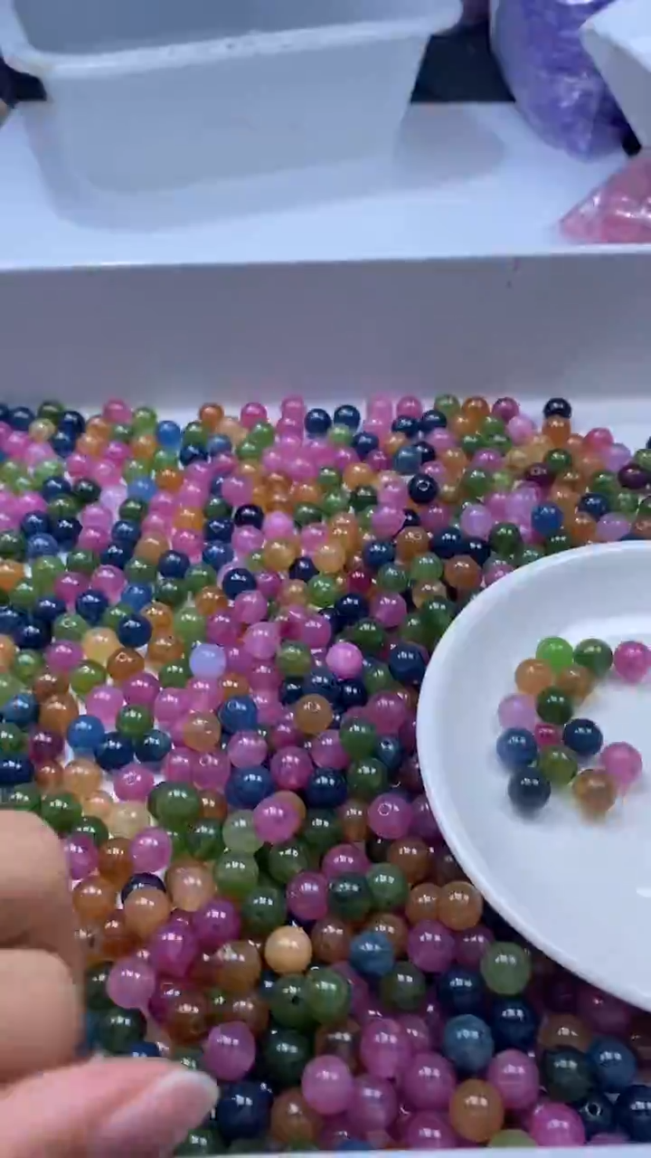 颈饰未镶嵌水晶W22老矿碧玺8MM*15颗