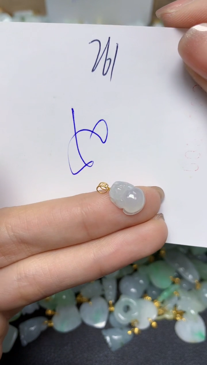 【闪购商品】翡翠颈饰18K金镶嵌 天然翡翠A货