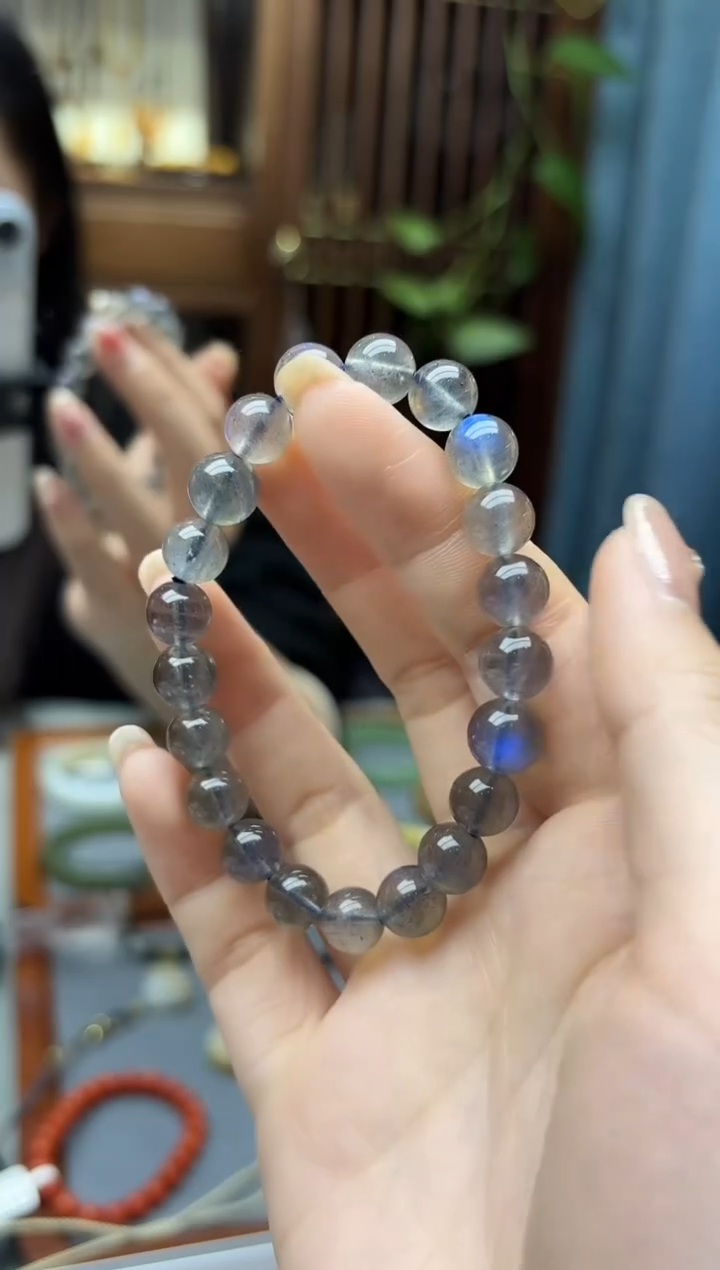 未镶嵌手串拉长石灰月光手串QM