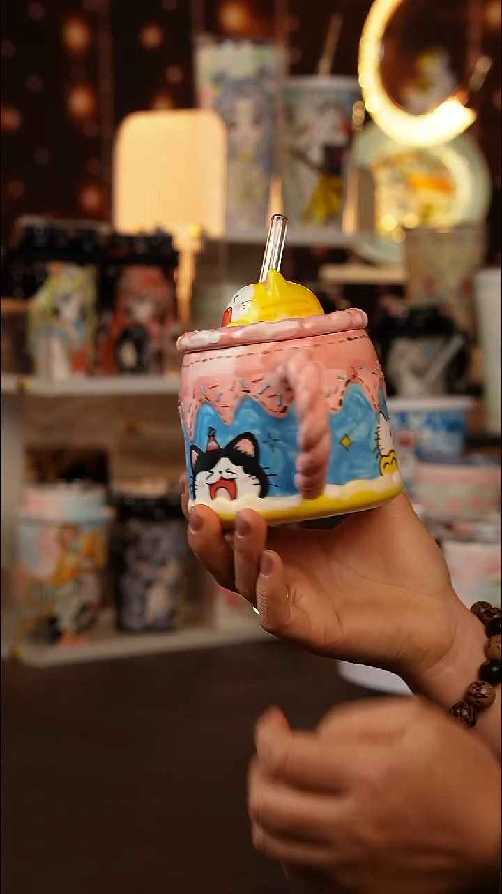 (玉泥）景德镇手工手绘文创陶瓷杯