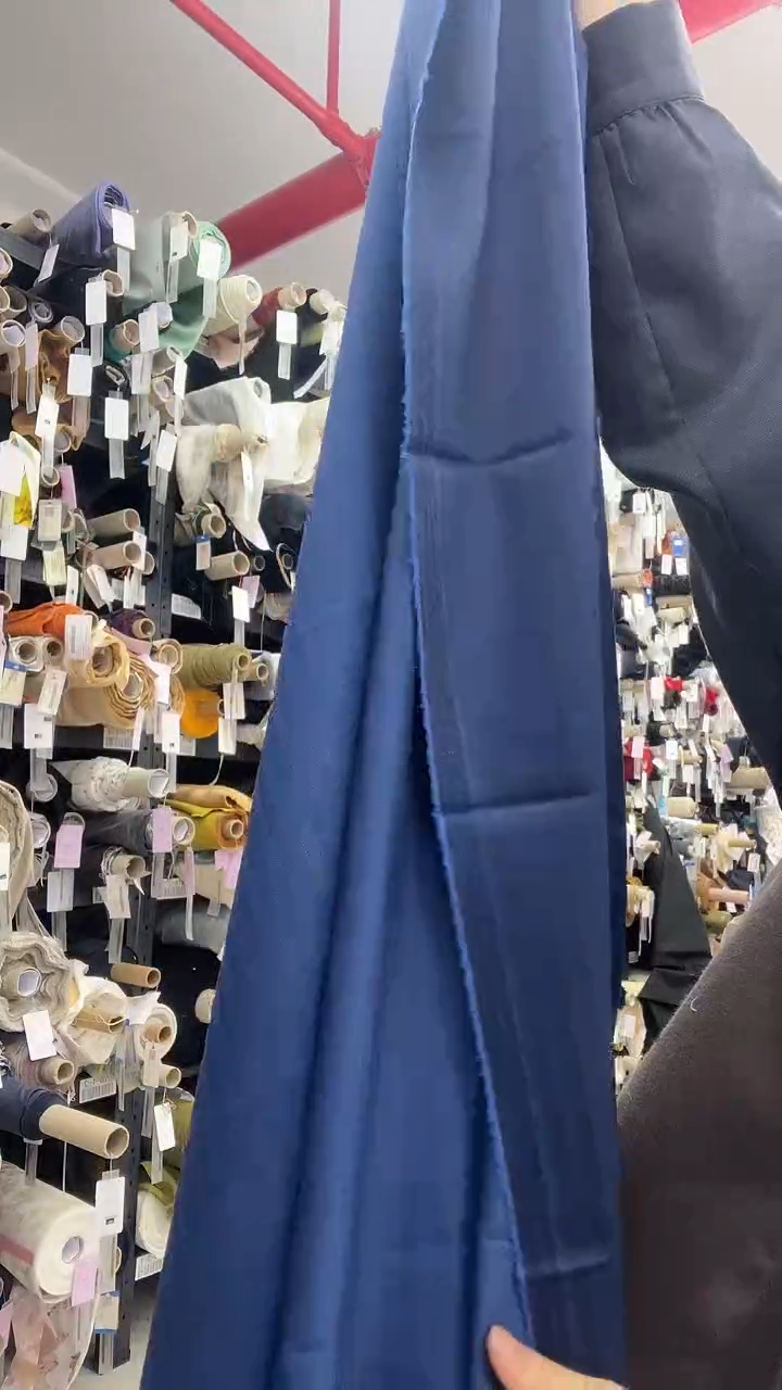 羊毛2.3米意大利进口精纺羊毛面料蓝调双面色