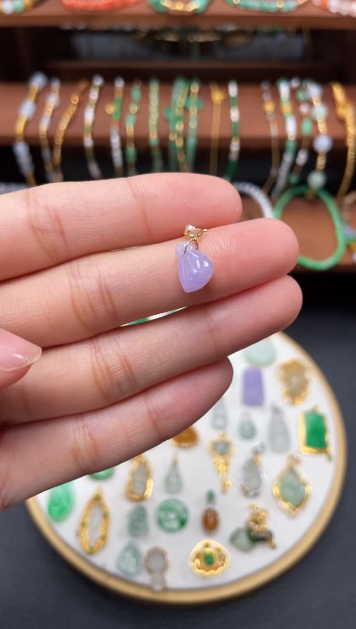 【闪购商品】翡翠吊坠(不含链)18K金镶嵌一个   JK523