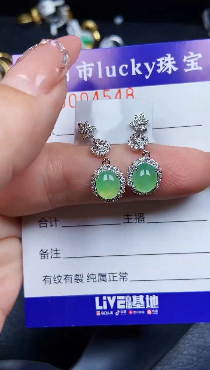 翡翠银S925镶嵌颈饰4548