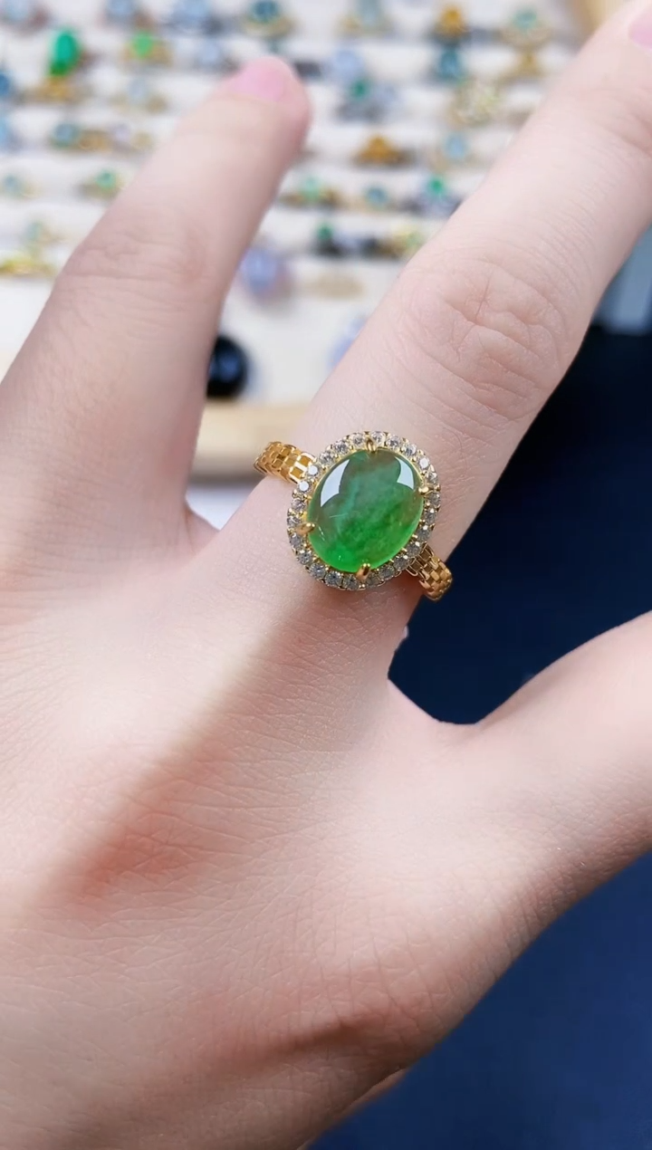 【闪购商品】翡翠戒指银S925镶嵌120120120