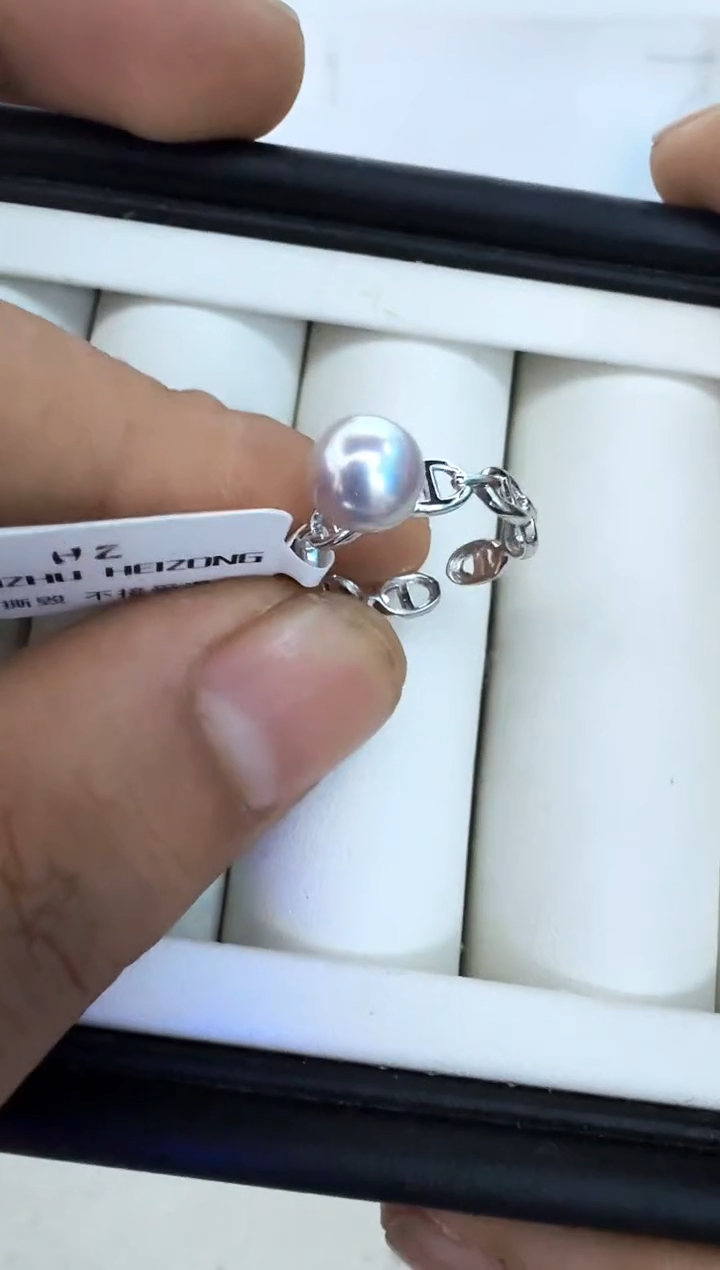 【闪购商品】海水珍珠戒指银S925镶嵌戒指