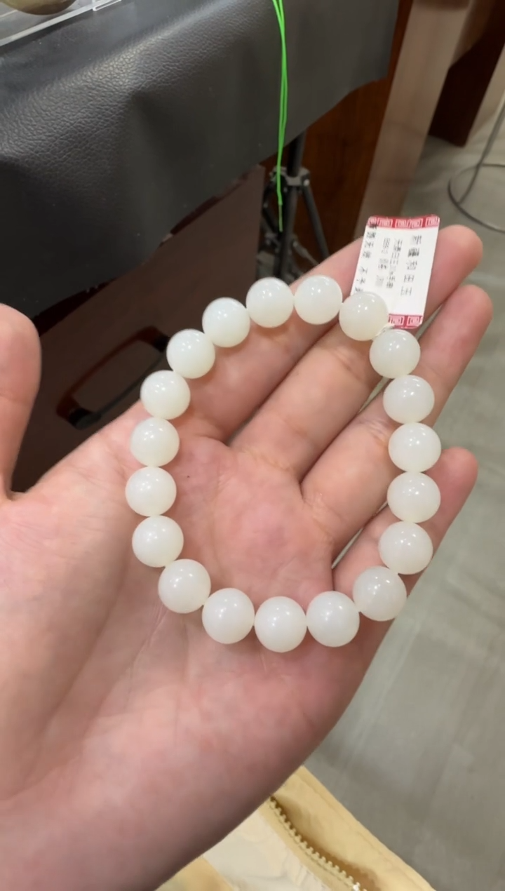 未镶嵌手串和田玉天泰白玉手串（产地直发）