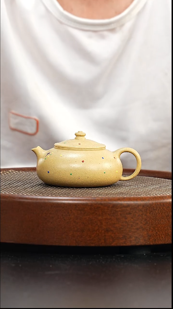 茶壶紫砂顺*全手工本绿寒江*珐琅彩