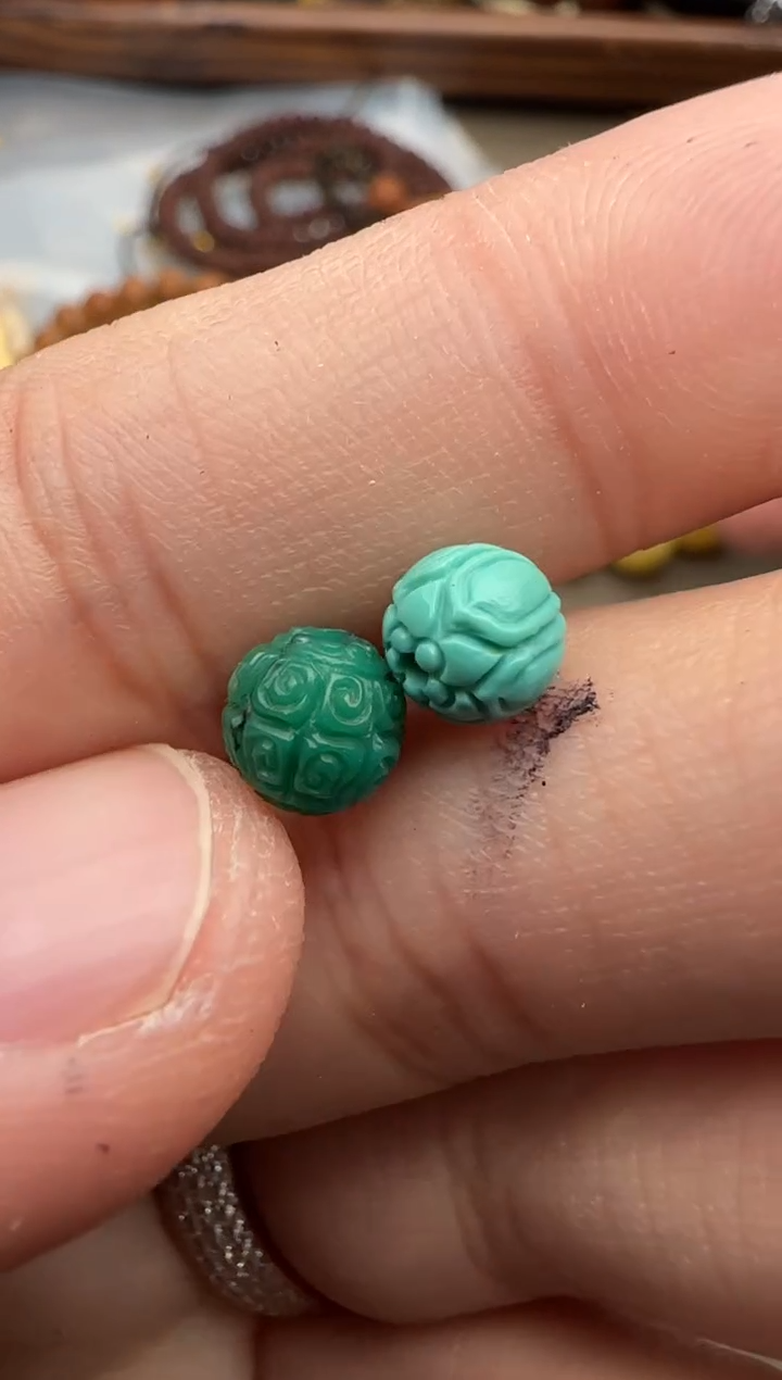 【闪购商品】绿松石珠子未镶嵌对珠83213435484