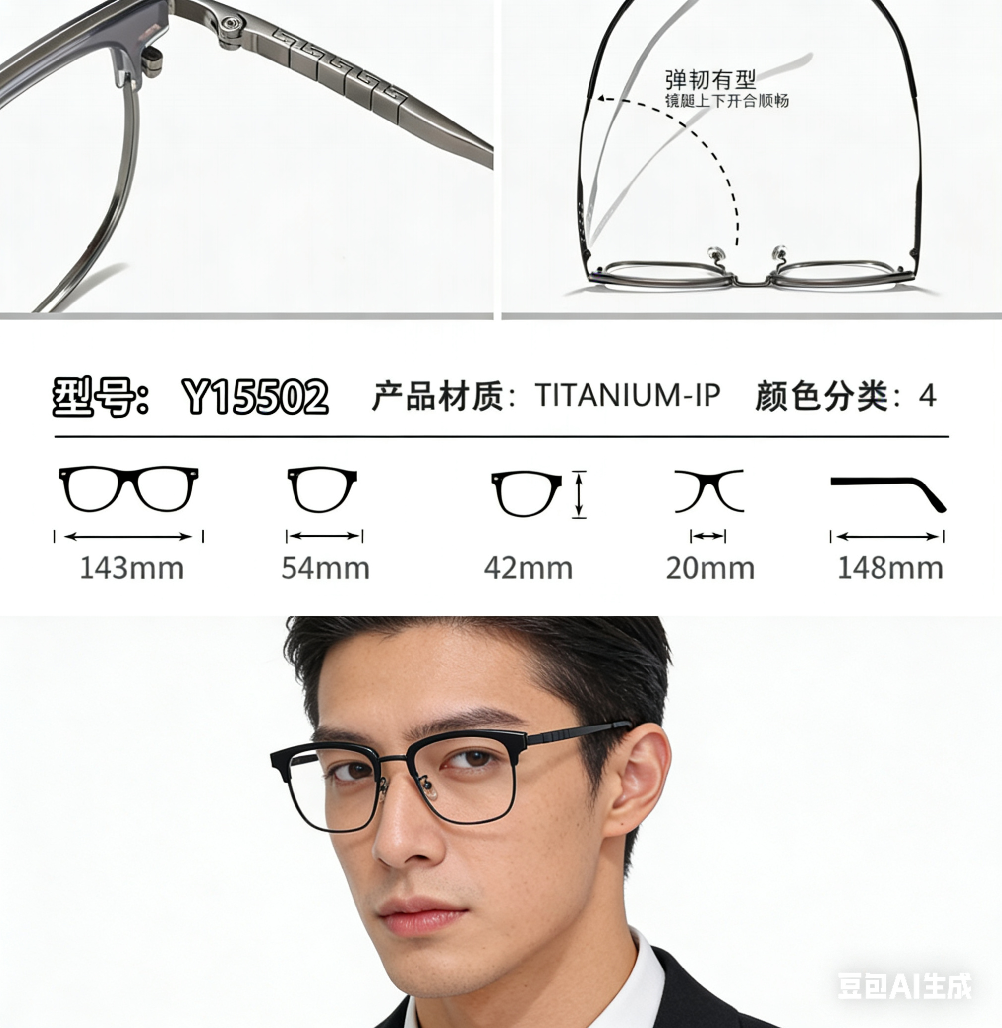 喀秋莎1副样品订货返运费钛眼镜架IP电镀纯钛不易掉色超轻女士