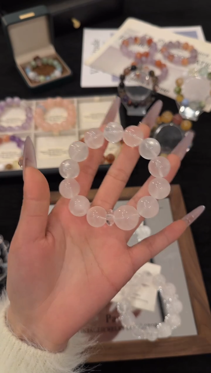 未镶嵌手链水晶奶白晶x3090
