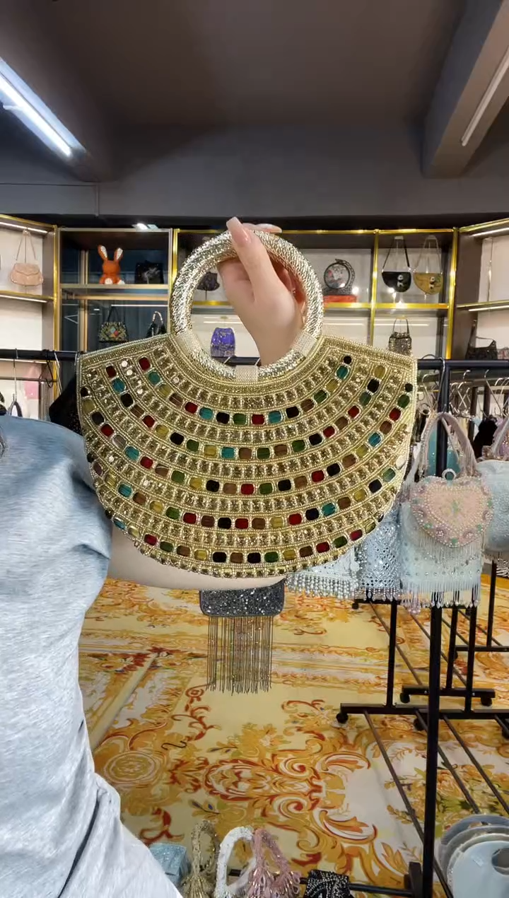 织物珠韵恒泽重工串珠手提包直播间女神专拍