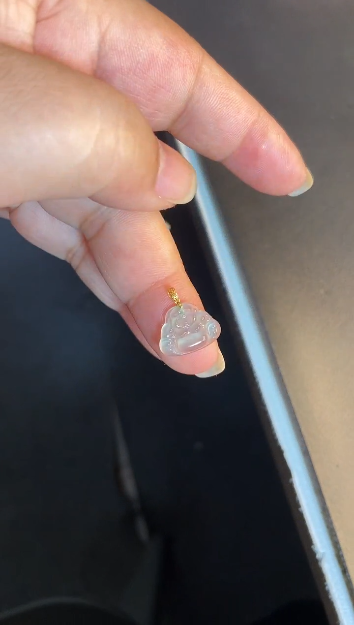 吊坠(不含链)18K金镶嵌翡翠1