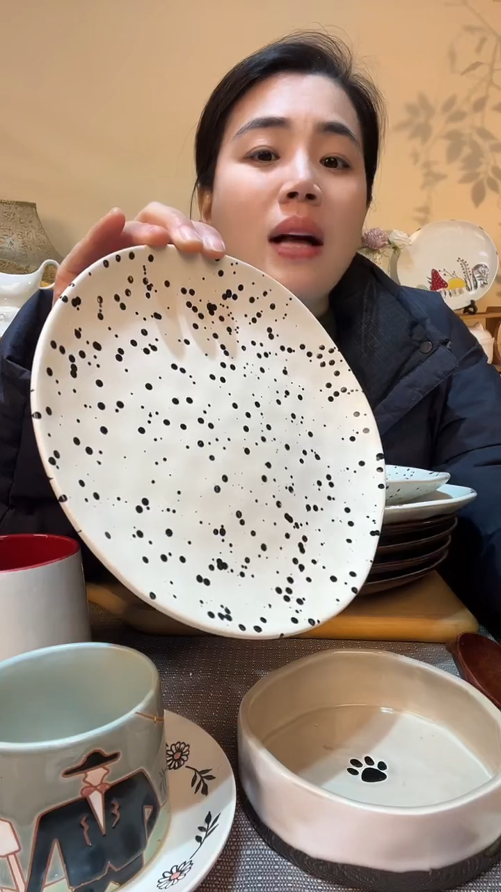【闪购商品】瓷片8英寸盘 微瑕介意勿拍