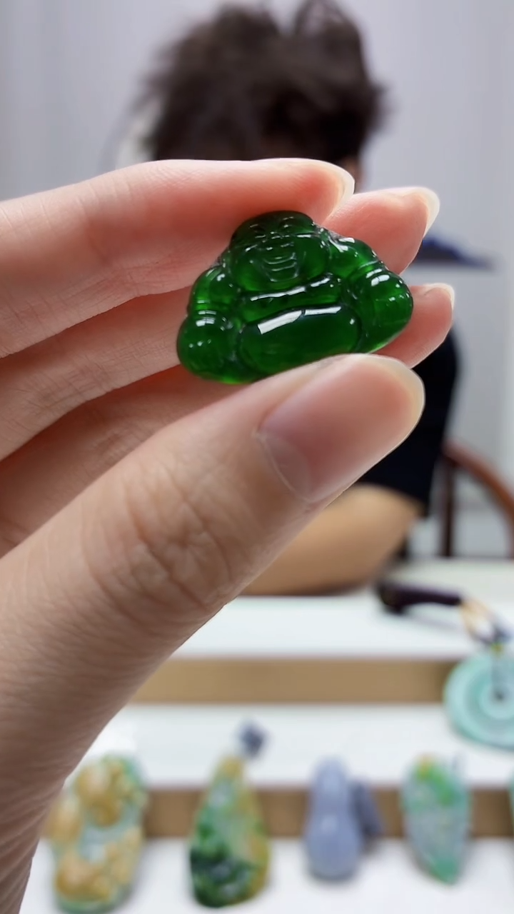 未镶嵌定制翡翠4688zm-毛货挂件佛公58