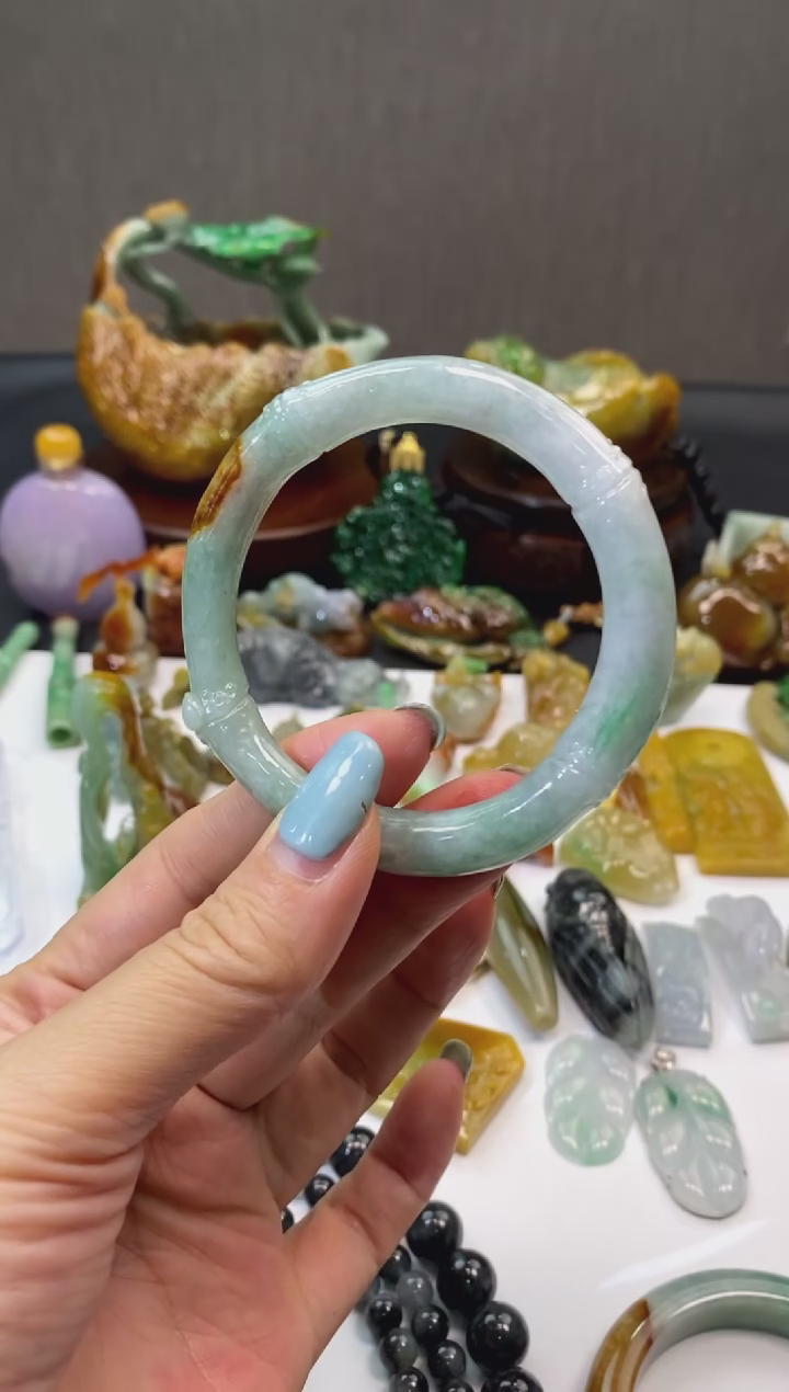 翡翠手镯未镶嵌翡翠竹节手镯