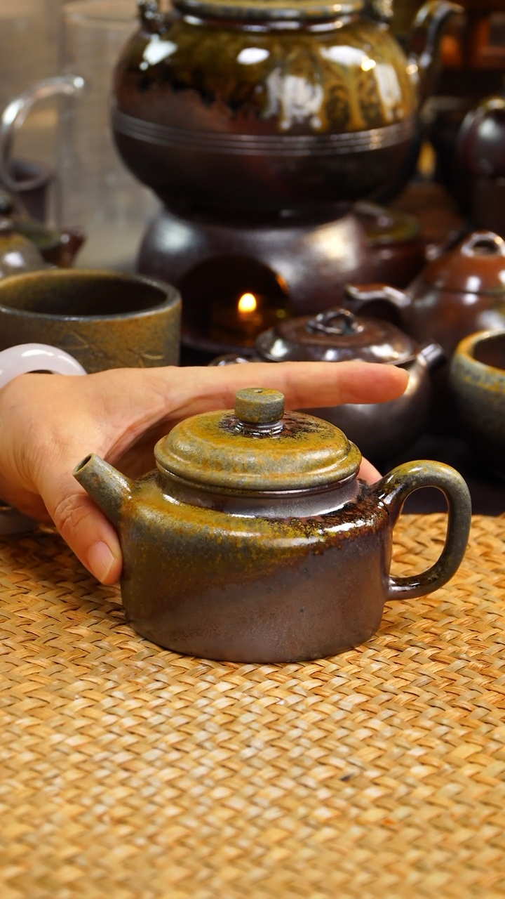 茶壶紫砂纯自然紫砂柴烧