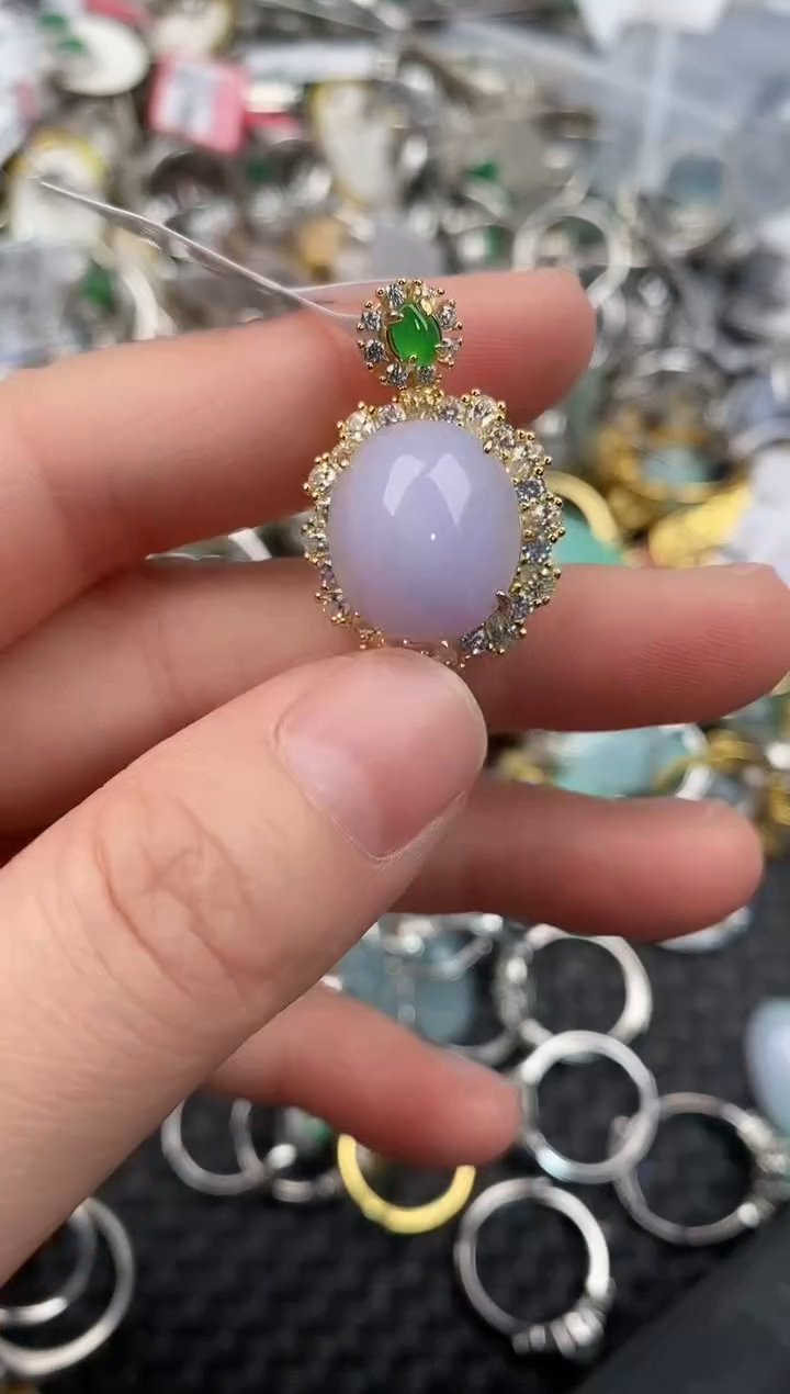 银S925镶嵌戒指翡翠111               5