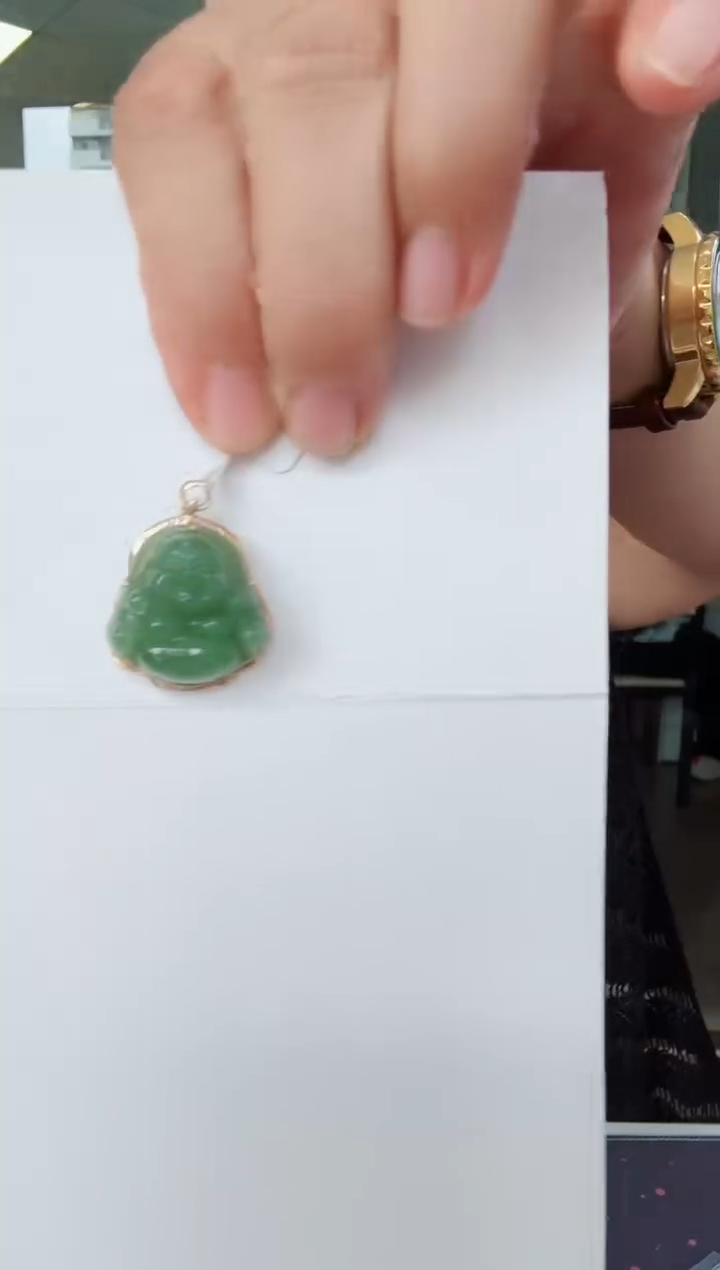 和田玉18K金镶嵌颈饰1601