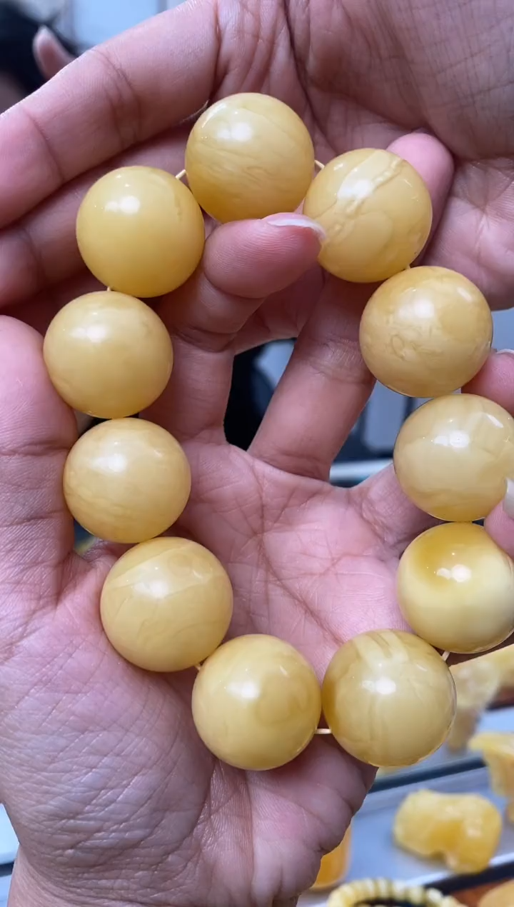 【闪购商品】琥珀裸石未镶嵌天然琥珀蜜蜡手串