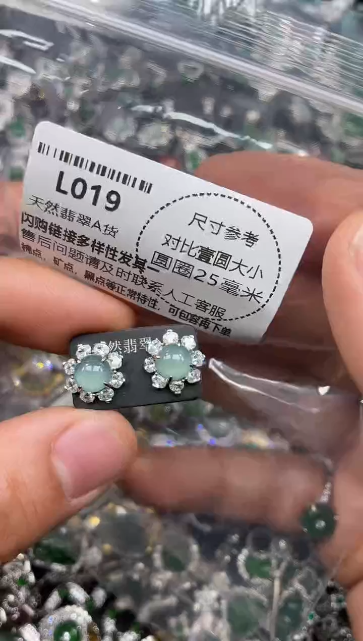 颈饰未镶嵌翡翠L019耳钉