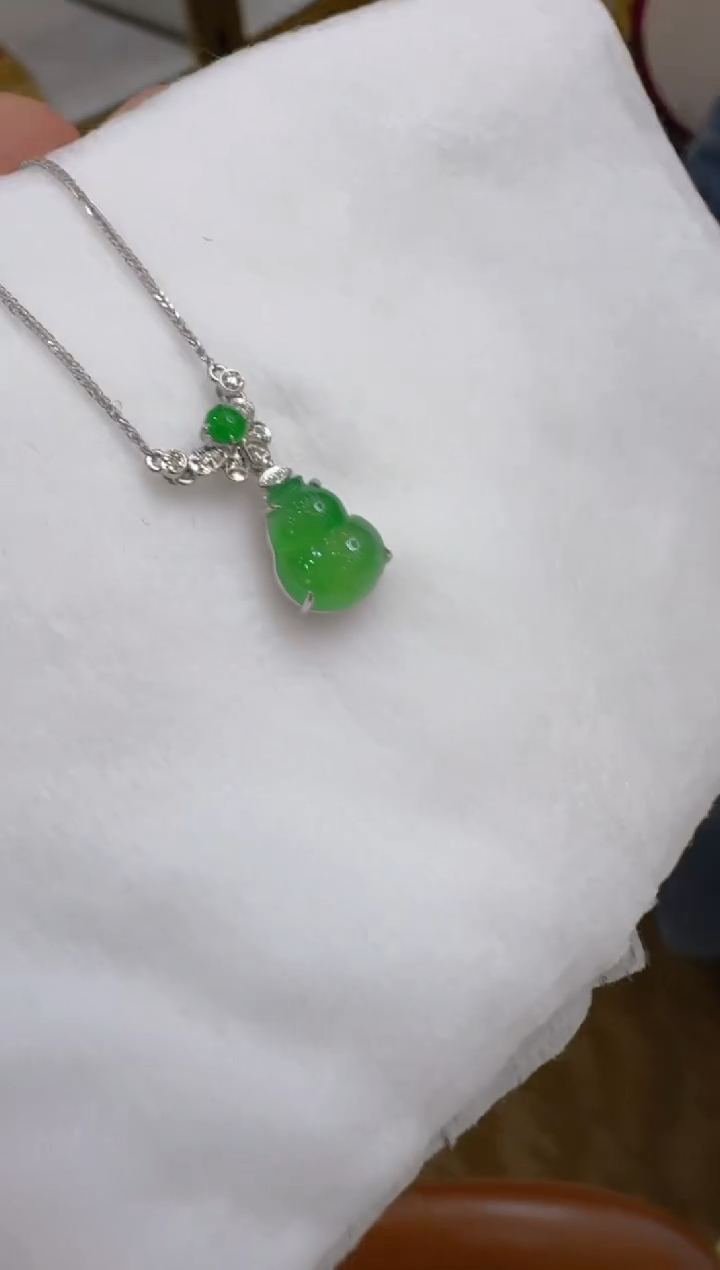 翡翠18K金镶嵌套链多样性团购发一件